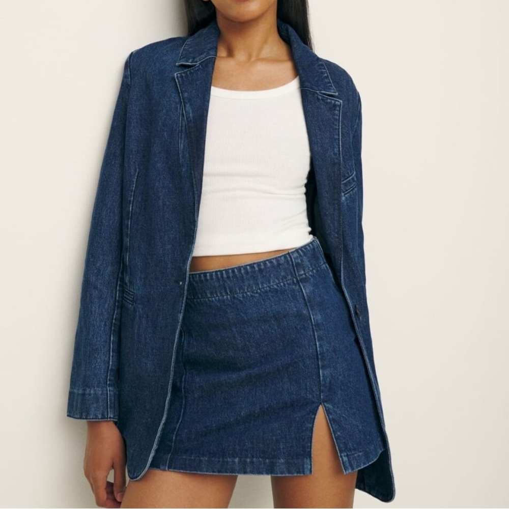 NWOT Reformation Siobhan denim mini jean skirt